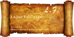 Lajos Füzike névjegykártya